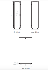 Lande Proline 400P LN-HL26U6010-BL-C 26U 600x1000 Perfore Kapaklı Server Kabinet